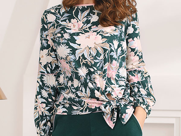 繁花翡翠系列秋冬家居服套装CJ863C展示