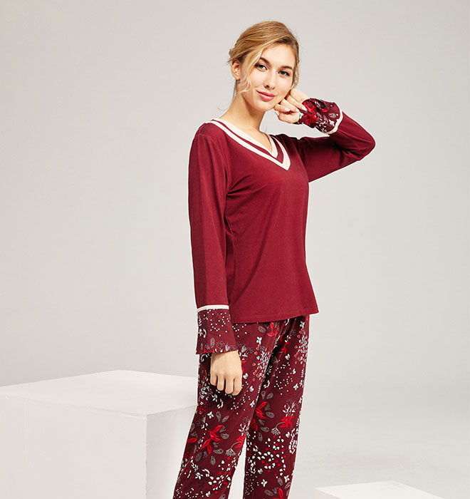 波尔多之夜系列秋冬家居服套装CJ9201C展示