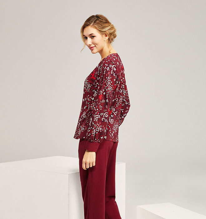 波尔多之夜系列秋冬家居服套装CJ9201B展示