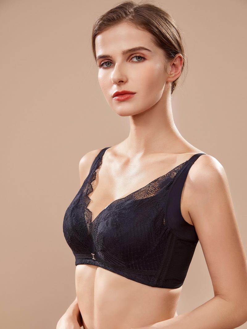 绿野仙踪系列无钢圈中厚杯亲肤棉性感蕾丝文胸套装CB21013B+CB21013K