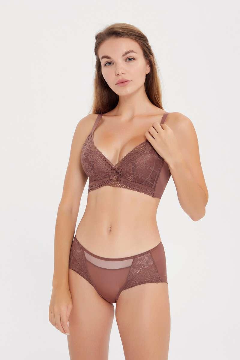 暮色系列云感棉记忆钢圈性感蕾丝文胸套装CB21008B+CB21008K