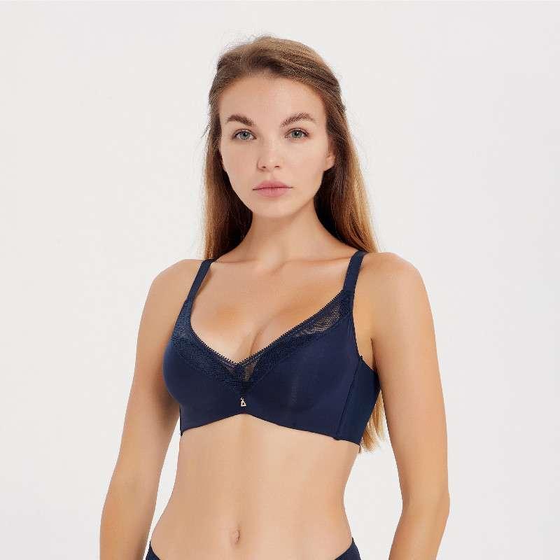 简约系列云感棉薄款光面文胸套装CB21009B+CB21009K