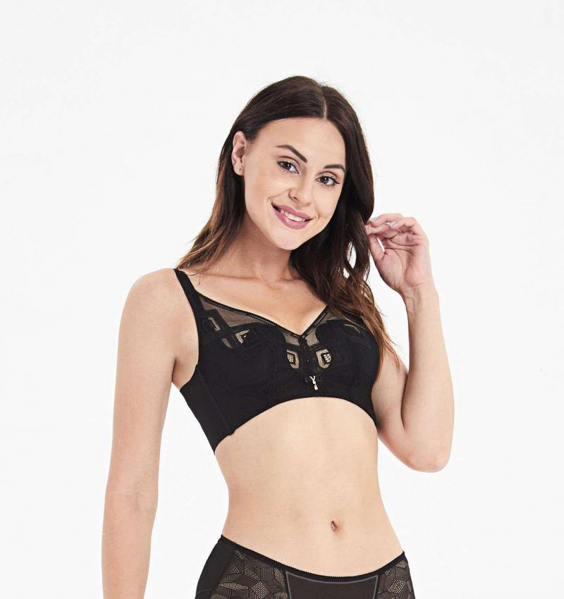 轻盈系列无钢圈性感轻薄蕾丝文胸套装  CB2021005B+CB2021005K