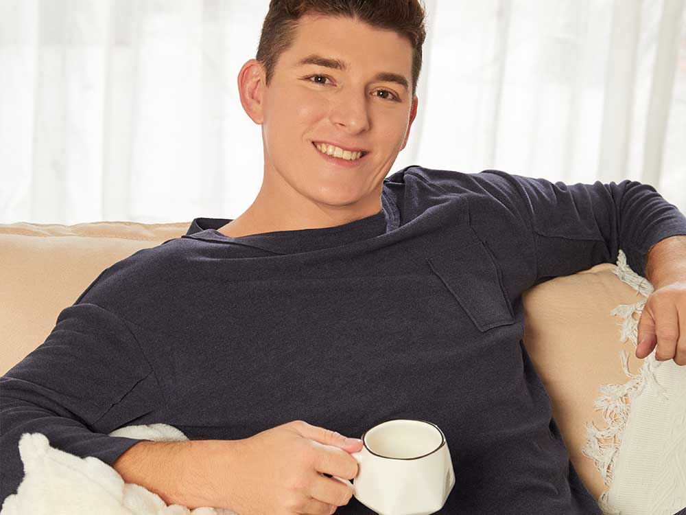 男士套头长袖家居套装